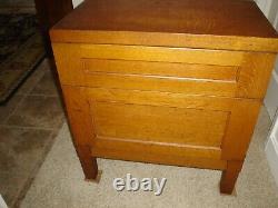 Vintage Tiger Oak 2 Drawer Shaw Walker File Cabinet All Original Hardware VGC