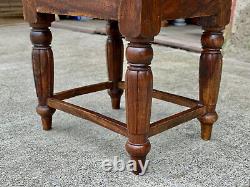 Vintage Traditional Walnut Occasional Table Cabinet Chest with Brass Strapping