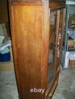 Vintage Trogdon Art Deco China Cabinet Hutch Cupboard Wood Bakelite Handles