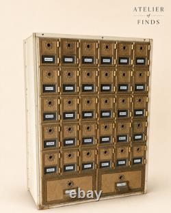 Vintage USPS Brass Postal Box Cabinet University of Alabama