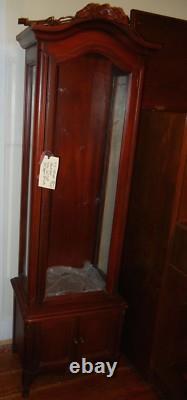 Vintage Victorian Curio Cabinet with Glass Door and Lighting