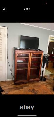 Vintage Victorian bookcase circa 1900's quarter sewn oak