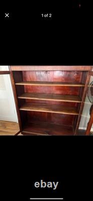 Vintage Victorian bookcase circa 1900's quarter sewn oak
