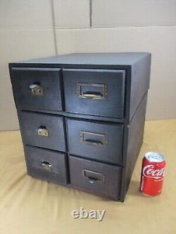 Vintage WEIS Arts & Crafts 6 Drawer Wood Index Card File Cabinet Stacking