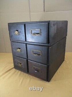 Vintage WEIS Arts & Crafts 6 Drawer Wood Index Card File Cabinet Stacking