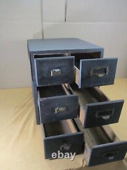 Vintage WEIS Arts & Crafts 6 Drawer Wood Index Card File Cabinet Stacking