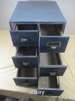 Vintage WEIS Arts & Crafts 6 Drawer Wood Index Card File Cabinet Stacking