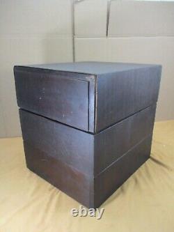 Vintage WEIS Arts & Crafts 6 Drawer Wood Index Card File Cabinet Stacking