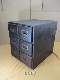 Vintage WEIS Arts & Crafts 6 Drawer Wood Index Card File Cabinet Stacking