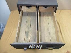 Vintage WEIS Arts & Crafts 6 Drawer Wood Index Card File Cabinet Stacking