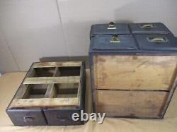 Vintage WEIS Arts & Crafts 6 Drawer Wood Index Card File Cabinet Stacking