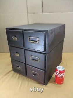 Vintage WEIS Arts & Crafts 6 Drawer Wood Index Card File Cabinet Stacking