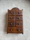 Vintage Wall Hanging Sunburst 7 Drawer Spice Cabinet Wood Knobs Primitive