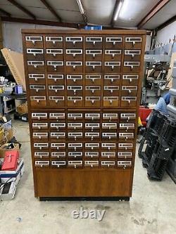 Vintage Walnut Library Card Catalog Cabinet