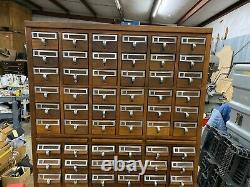 Vintage Walnut Library Card Catalog Cabinet