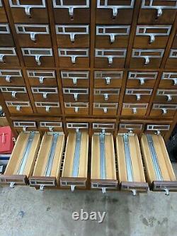 Vintage Walnut Library Card Catalog Cabinet