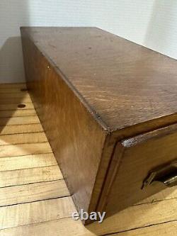 Vintage Weis Single Drawer Wood Card Catalog-Index File Cabinet Oak Box