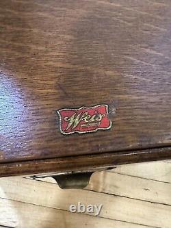 Vintage Weis Single Drawer Wood Card Catalog-Index File Cabinet Oak Box