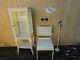 Vintage White Enamel Medical / Dental Cabinet Chair Light Magnifier Lot