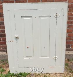 Vintage White Wooden Cupboard Wall Hanging Cabinet Retro Storage Decor 37 Shelf