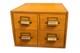 Vintage Wood Card Catalog 4 Drawer Tiger Oak Library Desk File Cabinet