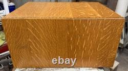 Vintage Wood Card Catalog 4 Drawer Tiger Oak Library Desk File Cabinet