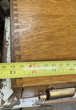 Vintage Wood Card Catalog 4 Drawer Tiger Oak Library Desk File Cabinet