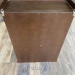 Vintage Wood Glass Door Table Top Wall Hanging Display Curio Cabinet 3 Shelf 26