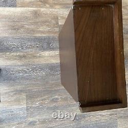 Vintage Wood Glass Door Table Top Wall Hanging Display Curio Cabinet 3 Shelf 26