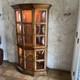 Vintage Wood & Glass Illuminated Display Cabinet