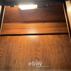 Vintage Wood & Glass Illuminated Display Cabinet