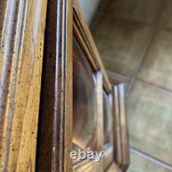 Vintage Wood & Glass Illuminated Display Cabinet