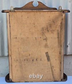 Vintage Wood Glass Table Top Wall Hanging Display Curio Cabinet 3 Shelf Display