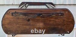 Vintage Wood Glass Table Top Wall Hanging Display Curio Cabinet 3 Shelf Display