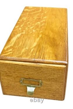 Vintage Wood Imperial Card Catalog 1 Drawer Tiger Oak Library Desk File Cabinet
