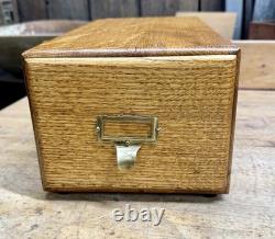 Vintage Wood Imperial Card Catalog 1 Drawer Tiger Oak Library Desk File Cabinet