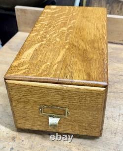 Vintage Wood Imperial Card Catalog 1 Drawer Tiger Oak Library Desk File Cabinet