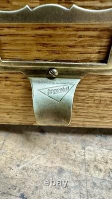 Vintage Wood Imperial Card Catalog 1 Drawer Tiger Oak Library Desk File Cabinet