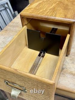 Vintage Wood Imperial Card Catalog 1 Drawer Tiger Oak Library Desk File Cabinet