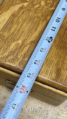 Vintage Wood Imperial Card Catalog 1 Drawer Tiger Oak Library Desk File Cabinet