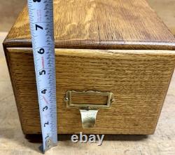 Vintage Wood Imperial Card Catalog 1 Drawer Tiger Oak Library Desk File Cabinet