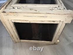 Vintage Wood Pie Safe Latch Cabinet French Primitive Farmhouse Painted