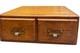 Vintage Wood Shaw Walker Card Catalog 2 Drawer Tiger Oak Library File Cabinet