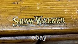 Vintage Wood Shaw Walker Card Catalog 2 Drawer Tiger Oak Library File Cabinet