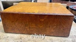 Vintage Wood Shaw Walker Card Catalog 2 Drawer Tiger Oak Library File Cabinet