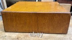 Vintage Wood Shaw Walker Card Catalog 2 Drawer Tiger Oak Library File Cabinet