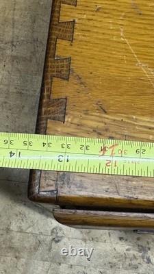 Vintage Wood Shaw Walker Card Catalog 2 Drawer Tiger Oak Library File Cabinet