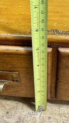 Vintage Wood Shaw Walker Card Catalog 2 Drawer Tiger Oak Library File Cabinet