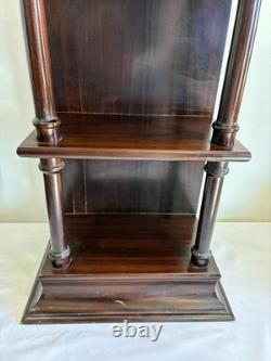 Vintage Wood Shelf Stand Display Cabinet Colonial Style 28 Tall