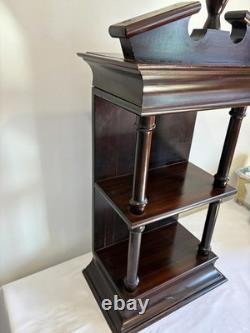 Vintage Wood Shelf Stand Display Cabinet Colonial Style 28 Tall